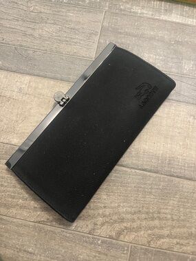 Lacoste Black Textured Men's Wallet with Embossed Croc Logo